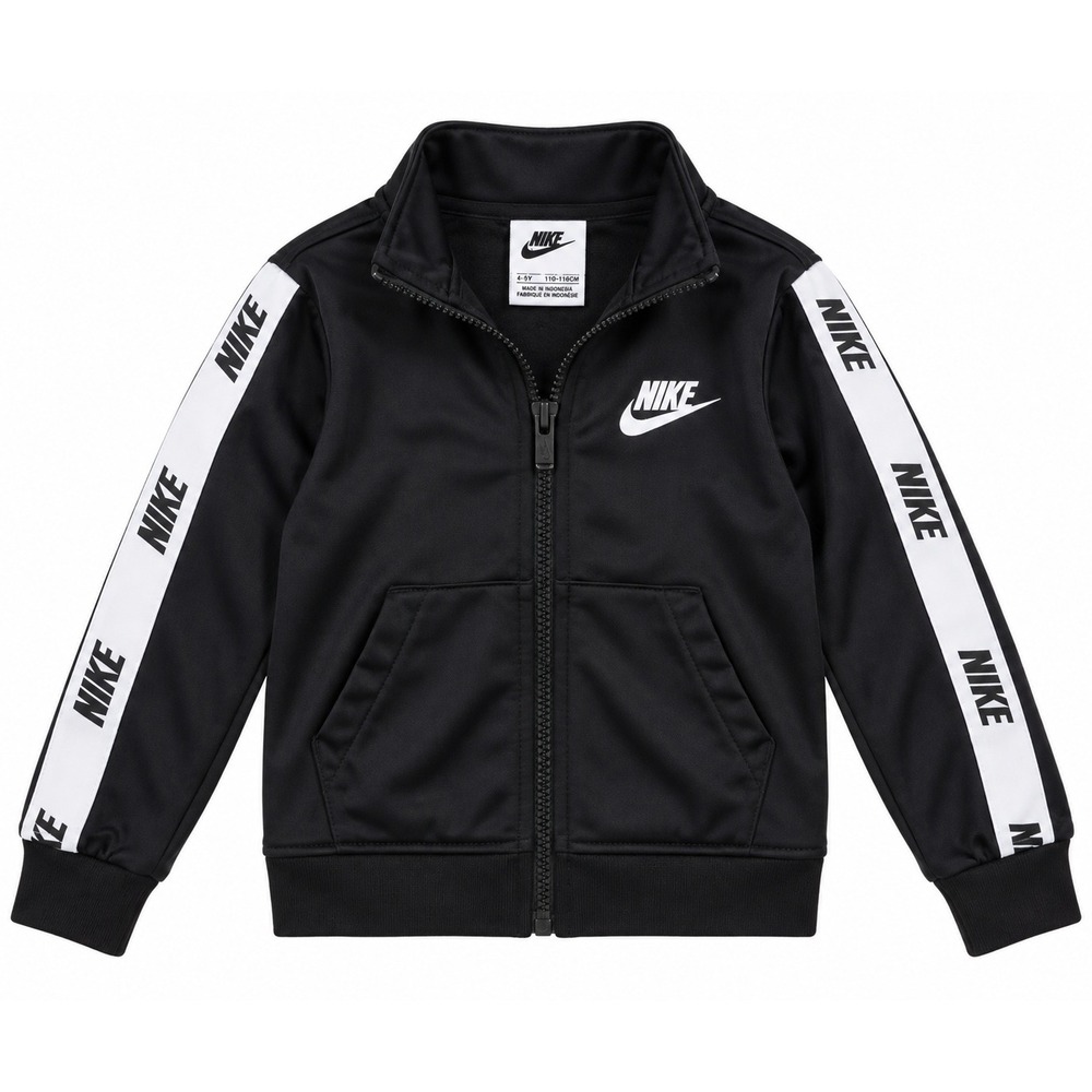 Nike 2T Track Jacket Black White Logo Taped Zip Up Sportswear G796-K25